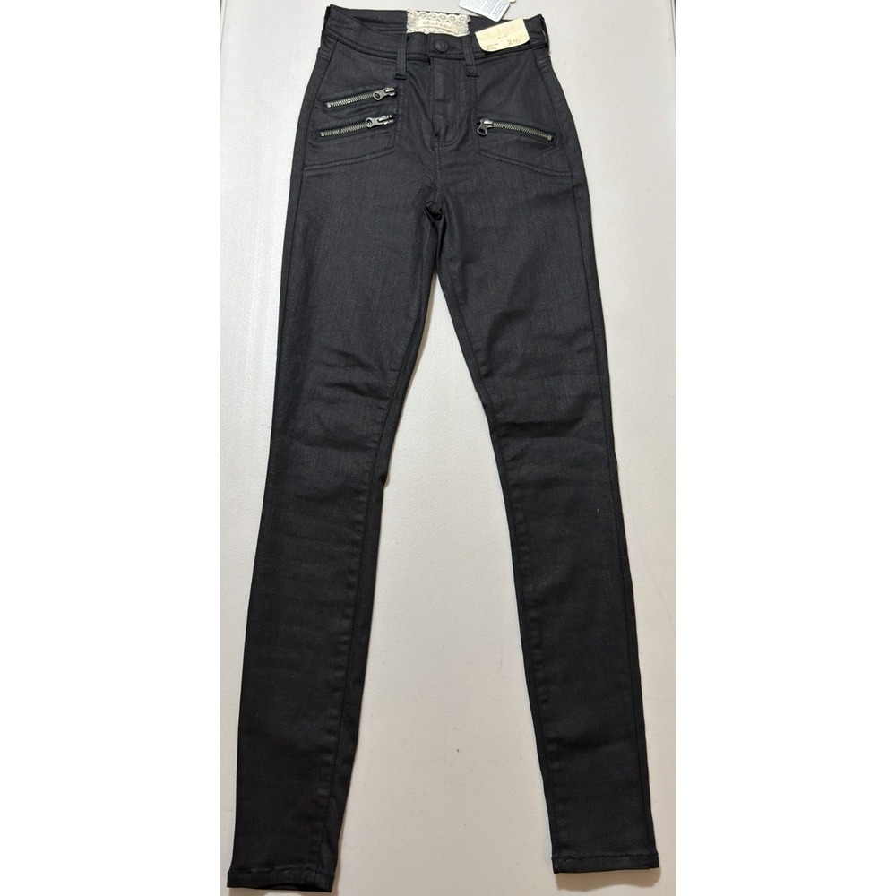 NWT Altard State Black Women's Pants Size 24/0 Skinny Stretch Moto Style